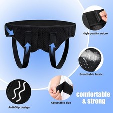 Men Inguinal Hernia Truss Support Belt Bilateral Groin Brace with Removable Pads