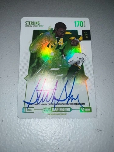 Bo Jackson Battle Arena Update ‘Sterling’ Sterling Sharpe Glow Auto /25 #BFA-63