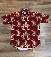 VTG Wrangler Western Cowboy girl rodeo Bronco Horse print snap shirt size large