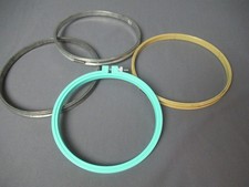 4 Embroidery Craft Hoops - 3 are 7" wide Metal 1 is 6" wide Plastic - 225