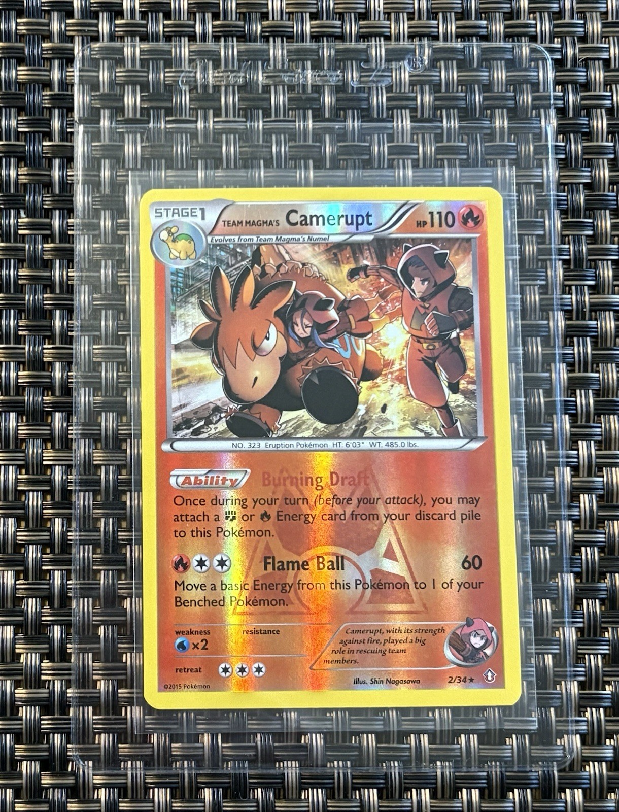 Pokemon 2/34 Reverse Holo Team Magma’s Camerupt 2015 Rare LP/NM Double Crisis 🔥