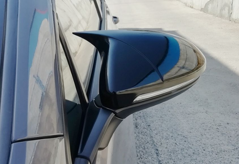 Cappucci Specchietti Laterali Per VW Passat B8 (2016-2019), Coppia, Colore Nero Lucido, In ABS