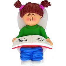 Personalized Christmas Ornament - Brunette Female I'm Potty Trained