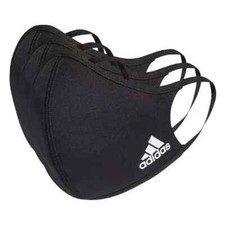Adidas Unisex Face Covers Face Masks 3-Pack, Black/White, HC4703, Size: M