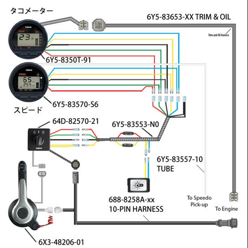 6Y5-8350T-20-00 Digital Multi-Function Gauge Tachometer Tach For Yamaha Outboard - Picture 10 of 11