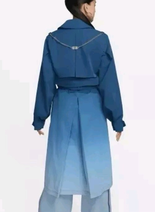 Women's Nike Serena Williams Design Crew Trench Coat Blue FN1913-476 Size  Medium