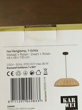 Pendelleuchte Hängeleuchte ISA Rattan 48 cm Deckenlampe