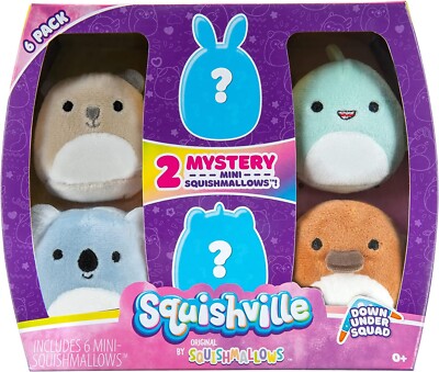 Squishville Mini Plush 6-Pack - Style 1 - Tiny Collectible Squishmallows Toys