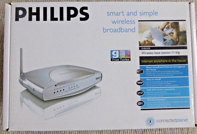 Philips SNB6500 Wireless Base Station 11 b/g Router 108 Mps - neu