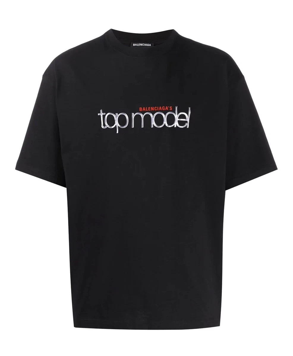 Balenciaga Top Model T Shirt Black Size Large Brand New 100
