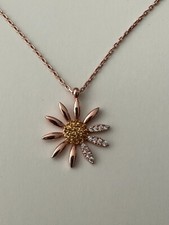 Sterling Silver Daisy Necklace Large Flower Pendant 16 Inches