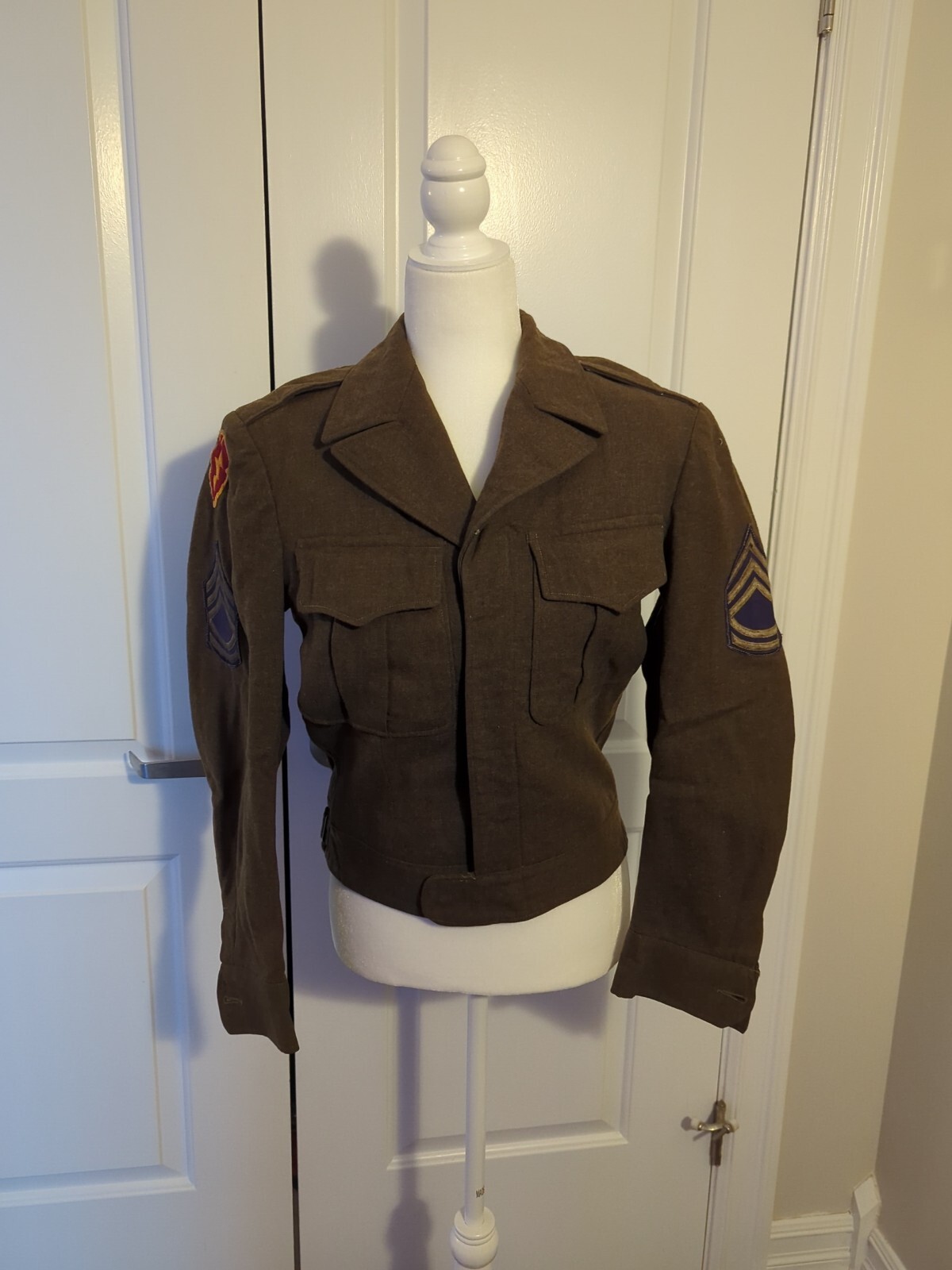 Vintage 1950's Mens Military Bomber Jacket Wool M908… Gem