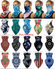 Face Mask Bandana Cover Neck Gaiter Snood Neckerchief Scarf Reusable w Loops Ear