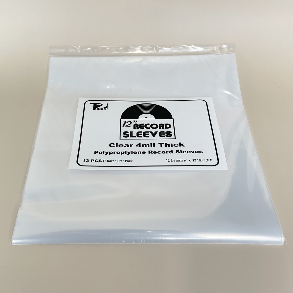 (12) LP Vinyl Record Outer Sleeves Clear Heavy Duty - 4 MIL Thick Covers