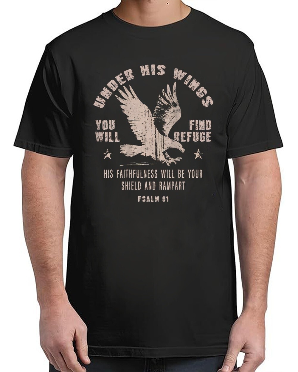 Will Find Refuge Eagle Christian On Back T-Shirt Grunge Feel Unisex S-4XL