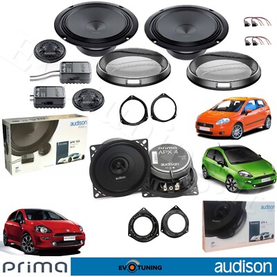 Kit 6 Lautsprecher Audison vorne hinten für Fiat Grande Punto 165+100 mm 4Ω