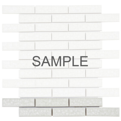 White Crackle Glass Mosaic Tile Brick Joint Kitchen Shower Wall Backsplash