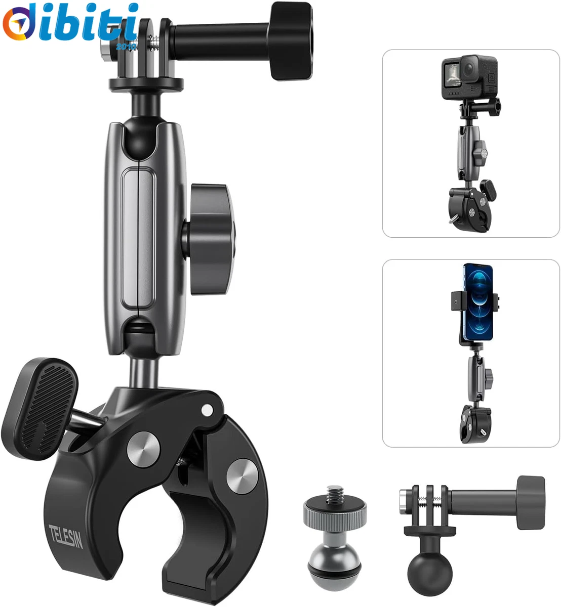 Supporto A Sgancio Rapido In Alluminio 360° Per GoPro Hero 8/9/10/11/12, Max, Akaso, SJCAM, Xiaomi Yi - Fibbia Metallica