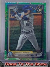 Jadher Areinamo 2024 Bowman Chrome Prospects Retail Green Pattern BCP-2 Brewers
