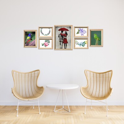 (7er Pack) 4''x6''/5''x7''/A4 Holzoptik Bilderrahmen Glasfront Wand Hochformat