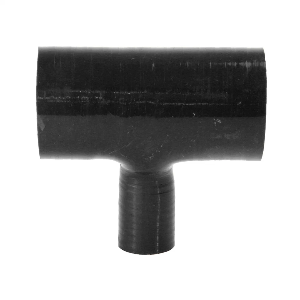 Acoplador BOV de 3 vías pieza en T de flexión de manguera de silicona ID 2,25" 57 mm, identificación de boquilla 1" 25 mm BK Foto 4 de 4