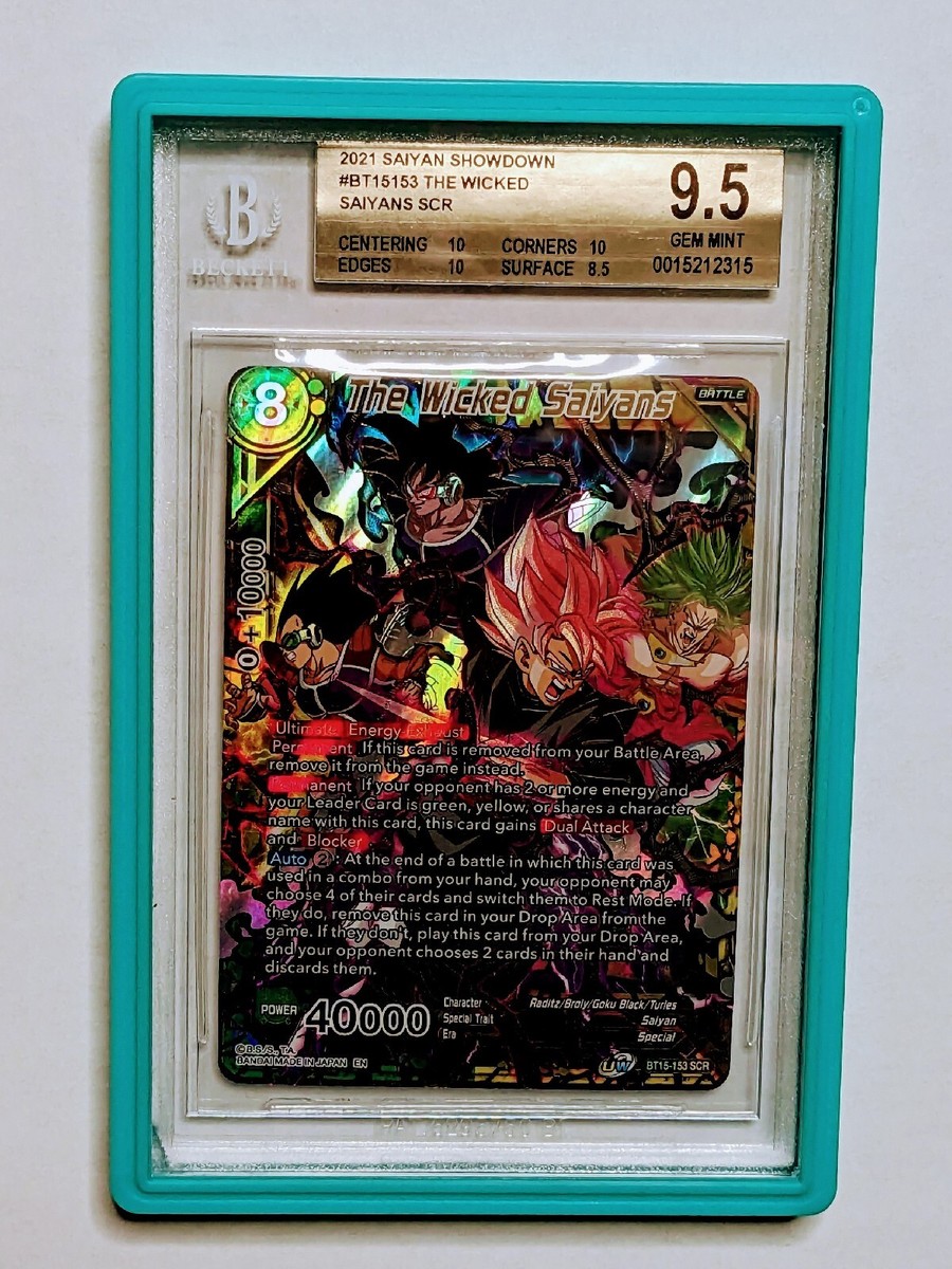 2021 Saiyan Showdown BT15153 The Wicked Saiyans SCR Beckett 9.5