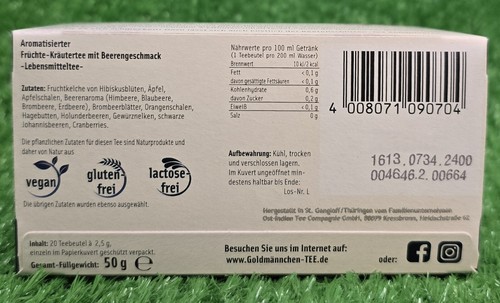 54€/kg) 12x Goldmännchen Tee Beerenschlitten Frostige Beeren Wintertee Versand0€ - Bild 11 von 13