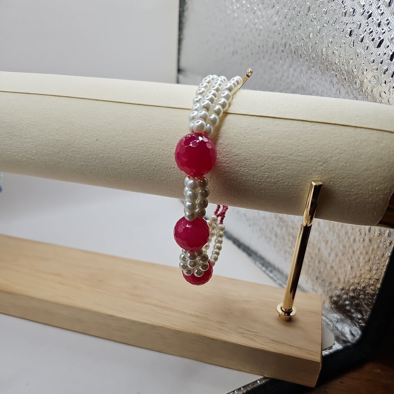 Freshwater Pearl Bracelet with Silver Toggle Closure Vintage Style-image