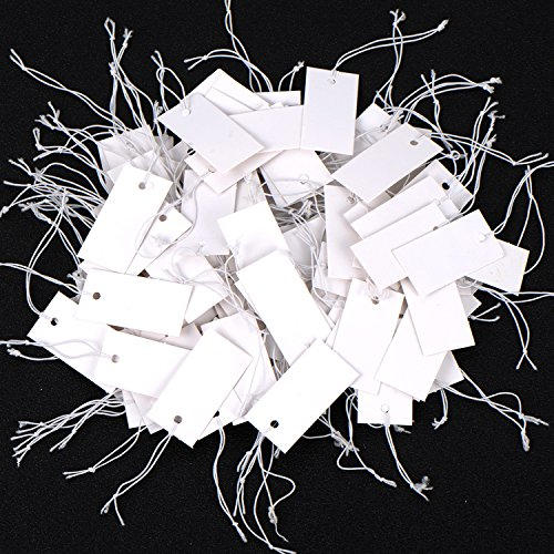 Shappy 300 Packs Tags Marking Labels Display Hang Elastic String 40 by