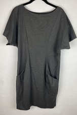 Zara Women’s Dress Small Gray Shift Short Sleeve Pockets Stretch Oversized