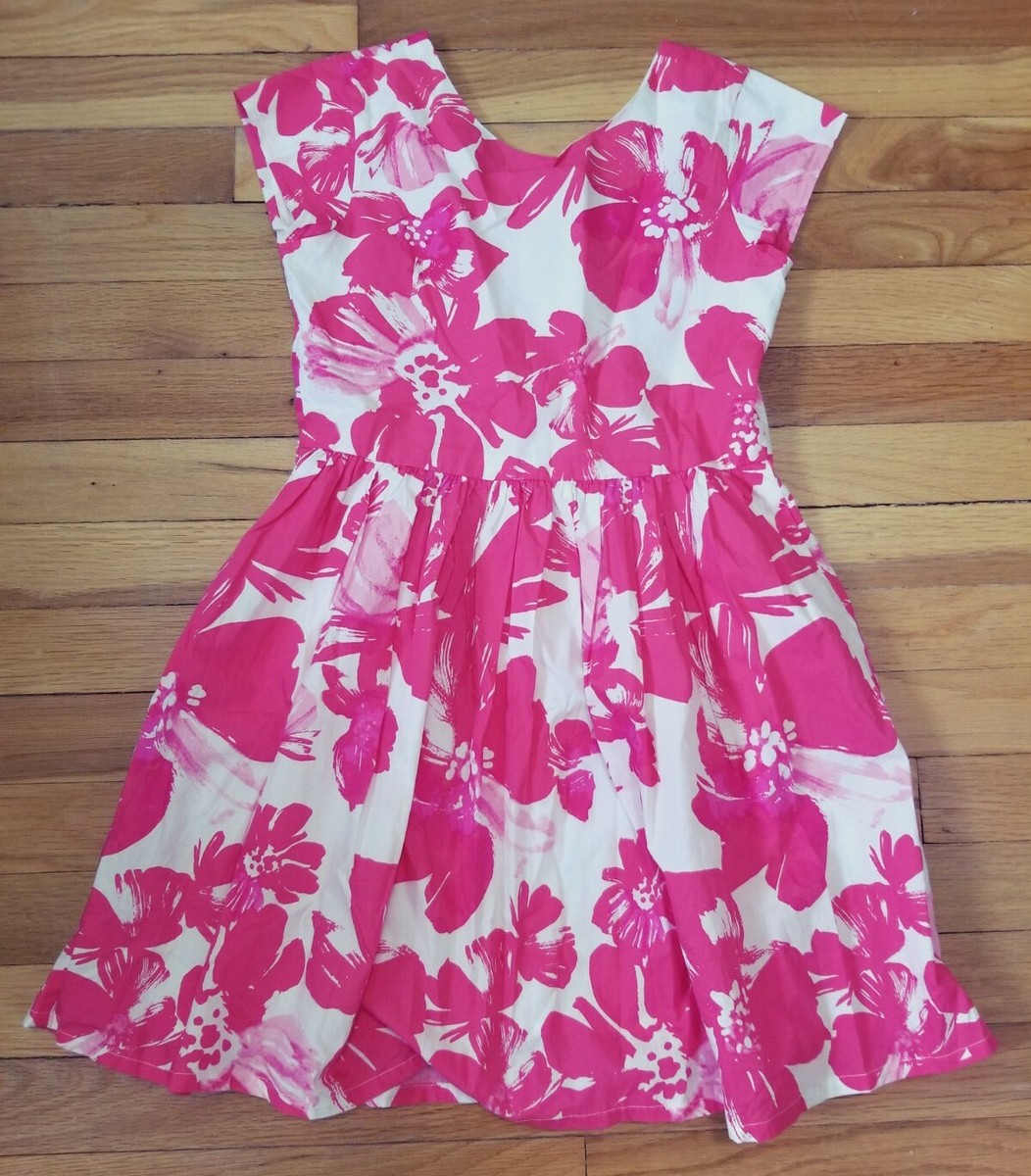 girls cotton dresses size 10 Carter's Girls Size 10 Sleeveless Pink Flower Dress Lined Pleated