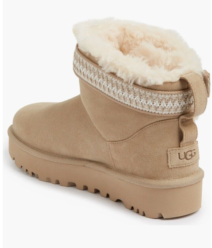 UGG CLASSIC ULTRA MINI ALPSEY MUSTARD SEED/BIRCH SIZE 9M - Picture 5 of 7