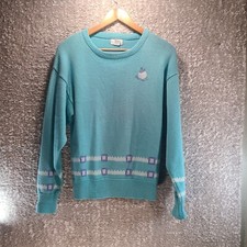 Vintage Lacoste Izod Knit Sweater Women Medium Blue Acrylic Preppy Novelty