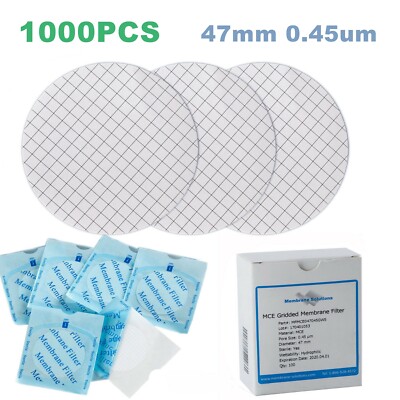Sterile MCE Membrane Lab Filter Gridded 47mm 0.45 m Hydrophilic 100-1000pcs