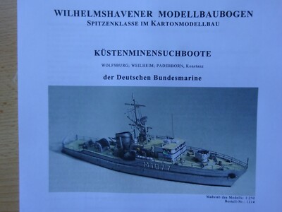 Küstenminensuchboot der Bundesmarin  1:250 Schiff Wilhelmshavener Modellbaubogen