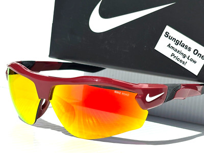 NEW Nike SHOW X3 Team Burgundy Frame Red Mirror Road Tint  Sunglass DN9252 677