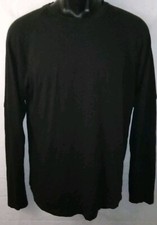 Helmut Lang M Black Mock Layered Crew Neck T Shirt Henley Combo Long Sleeve