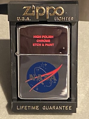 Vintage Zippo NASA APOLLO Etched & Paint Salesman Sample Vintage Zippo NASA APOLLO Etched & Paint Salesman Sample