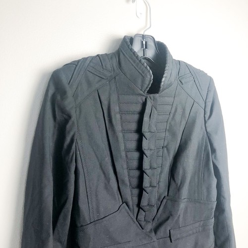 Elie Tahari Military Fitted Business Casual Black Blazer Small - Picture 3 of 6