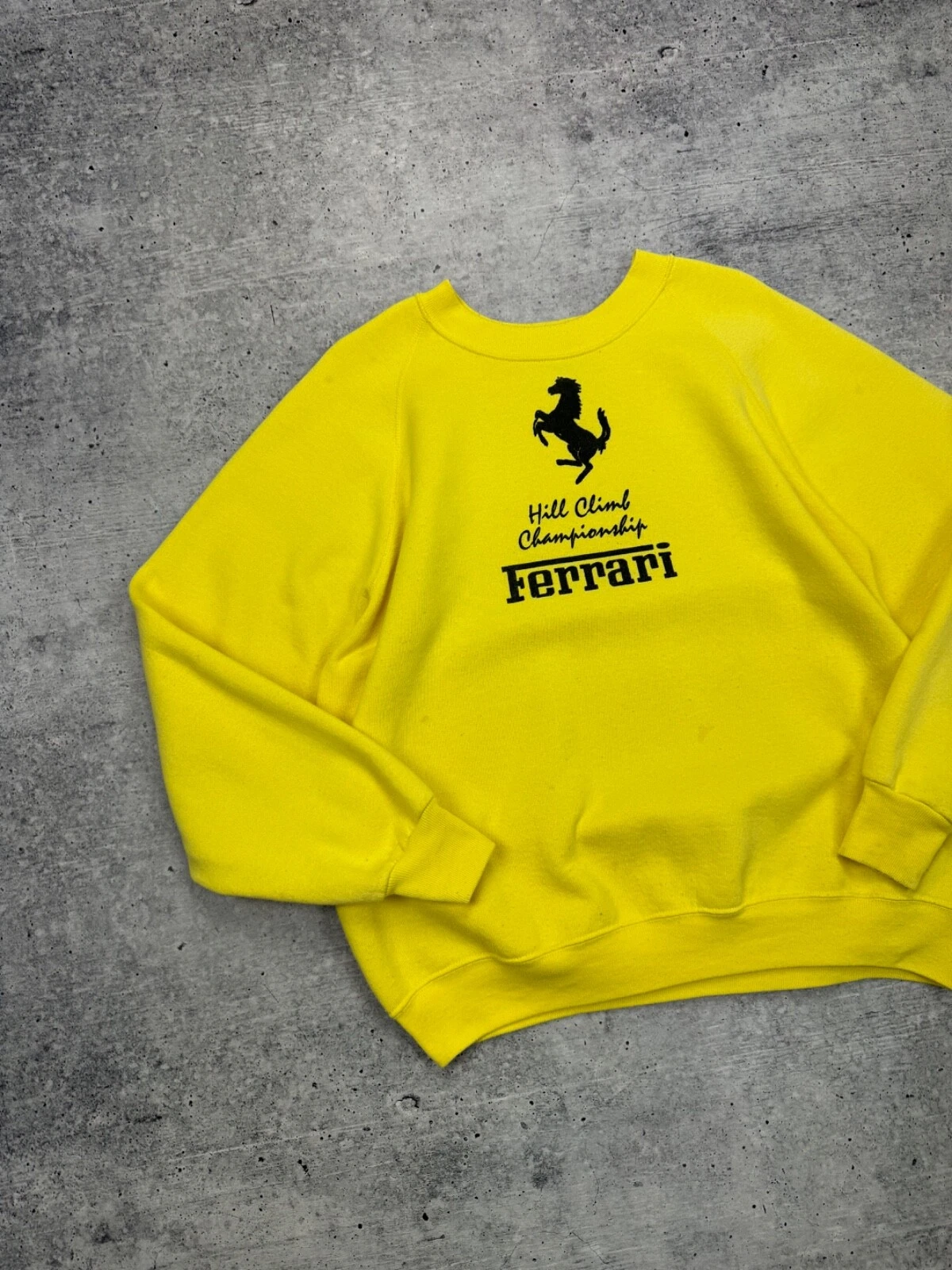 BURBERRY Felpa Vintage Jerzees 762 Russel Co Ferrari Grande Logo Giallo Invecchiato L