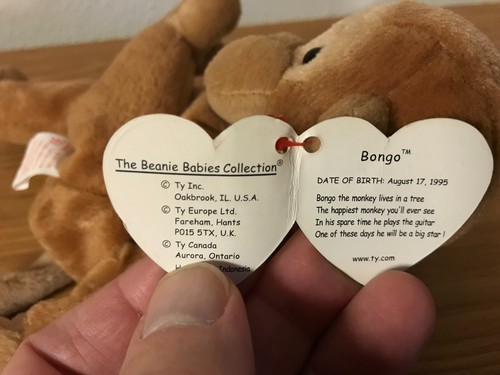 2 DE COLECCIÓN TY BEANIE BABIES, MONO BONGO y MONO CONGO CON ETIQUETAS - Imagen 14 de 15