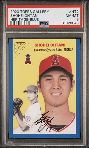 2020 Topps Gallery Heritage Blue Shohei Ohtani #HT-2  61/99 PSA 8 None Higher