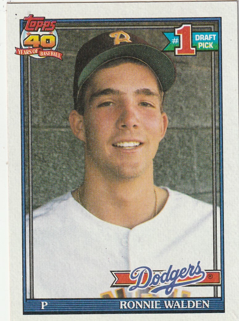 FREE SHIPPINGMINT1991 Topps Ronnie Walden 596 DODGERS40 YEARS OF
