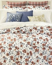 RALPH LAUREN KYLAH RED BLUE FLORAL KING DUVET COMFORTER COVER SET SHAMS