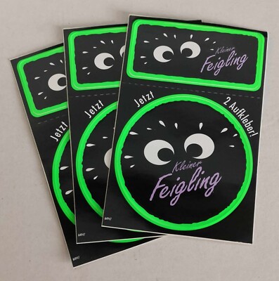 3x2 Original Kleiner Feigling Aufkleber,  Neu!