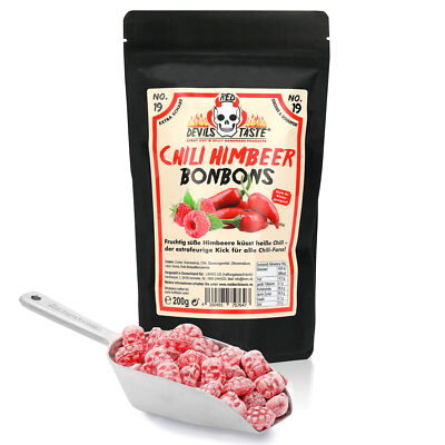 No.19 Chili Himbeer Bonbons extra scharf - Deine scharfen Süssigkeiten im Zip