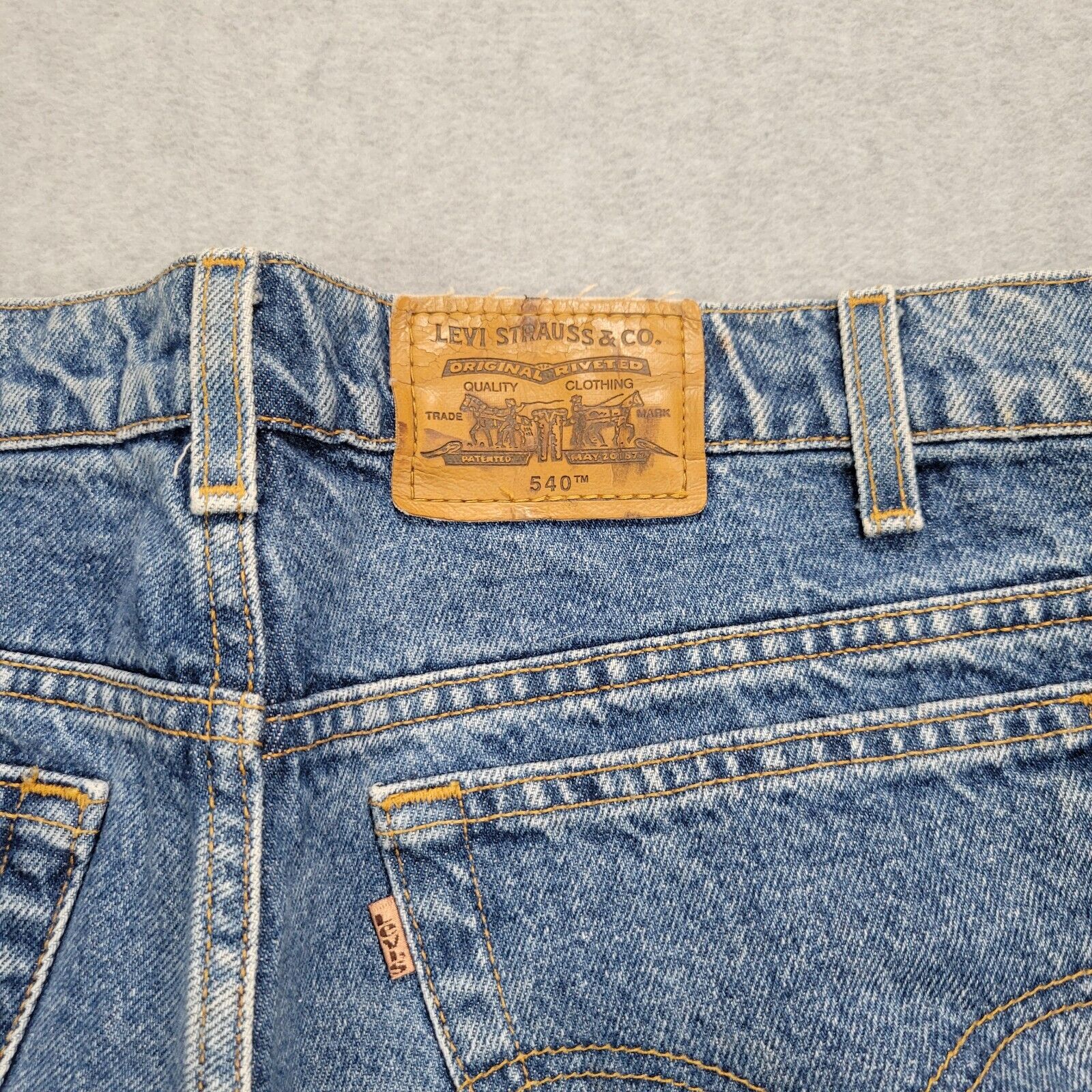 Levis 540 Brown Tab 36x31 Blue Jeans Men's Relaxe… - image 8