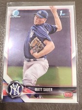 2018 BOWMAN CHROME PROSPECTS 1st CARD NEW YORK YANKEES MATT SAUER #BCP102