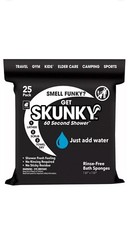 Skunky No Rinse Bathing Wipes, Cleans Without a Shower, Fast Easy, 25 Count