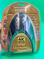 Monster Cable Ultra HD Gold High Speed 21 Gbps HDMI Cable 4K UHD 6 ft - NEW
